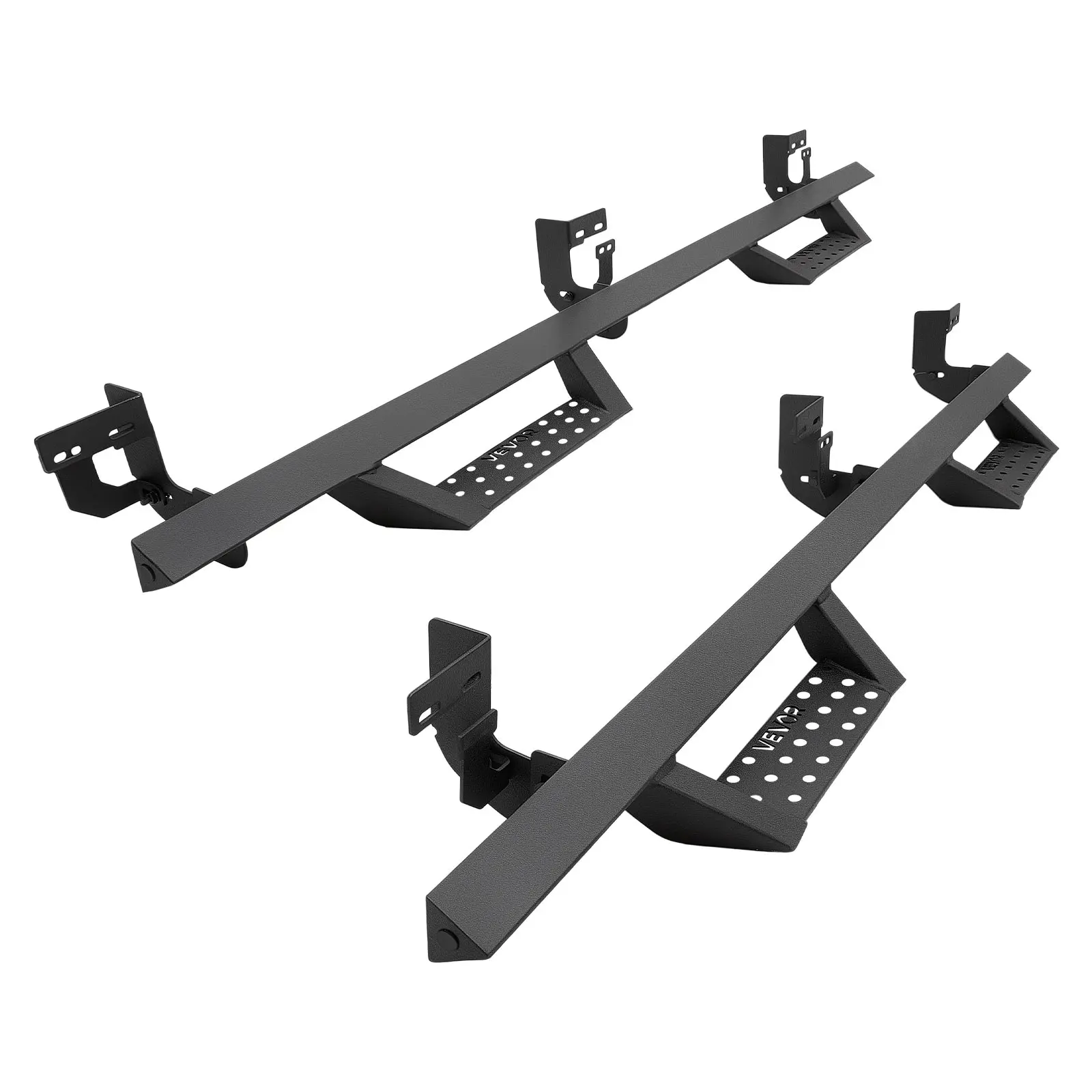 【Summerfinds】VEVOR Running Boards, 4 Inches Side Steps Compatible with 2009-2018 Dodge Ram 1500 (Including 19-24 Classic), 2010-2024 Dodge Ram 2500/3500 Crew Cab, Black Carbon Steel Nerf Bars, 550 lbs Capacity