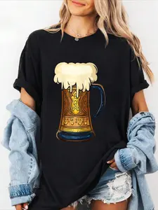 100% cotton Frank And Stein Pun Funny Couples Halloween Costume STEIN T-Shirt Women Graphic T-Shirt Cotton Print short Sleeve Casual Top, Summer Tee Womens Tops