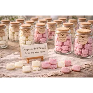 Kiwi Cat Mini Soy Wax Melt Jar – 6–8 Pieces – Banana or Blush Rose Scent – Cute Gift Idea, Handmade Wax Melts, Small Jar Treat