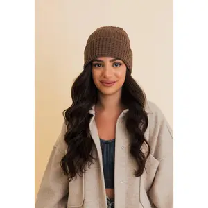 Toasty Waffle Puff Beanie - Mocha