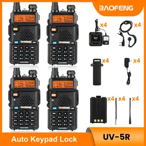 BAOFENG Radio UV-5R 5W/8W Dual Band Portable Walkie Talkie (4 Pack), Rechargeable Long Range Ham Radio with 128 Channels VOX Hands-Free USB-C Charging Two Way Radios for Outdoor, Hunting, Hiking, Camping, Cruise, Family Road Trips