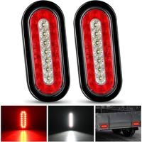 2Pcs 6" Red/White Tail Lights
