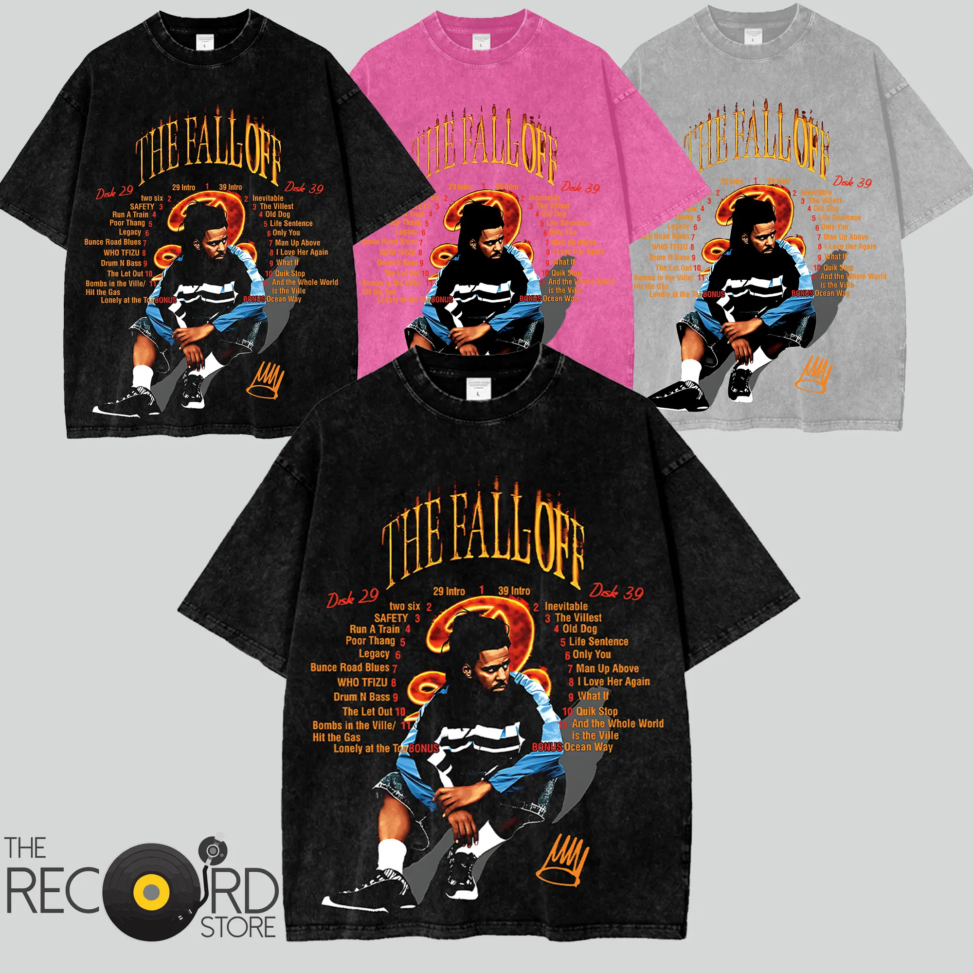 J. Cole Official 2026 The Fall-Off Merch Acid Washed T-Shirt For Cold ...