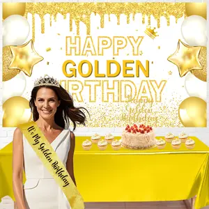 Retired Party Decorations, 5pcs   golden Retirement Party Supplies, Happy Retired Banner, Retired Tiara&Crown, Cake Topper, Retirement Party Decor for Women