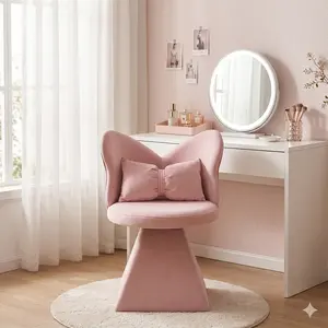 [Bellemave] Vanity Chair with Butterfly Back,Swivel Accent Chair Dining Chairs,Makeup Stool for Bedroom Dressing Table,Suitable for Living Room,Dining Room,Study,Recreational Areas