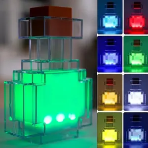 Pixel Potion Glow Lamp - 8-Color Interactive RGB Night Light, USB Rechargeable Specialty Decor Lamp for Kids, Home Bedroom Gaming Setup