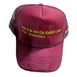 How to be more like Kdot for dummies trucker hat - Maroon Mesh Cap with Gold Embroidery