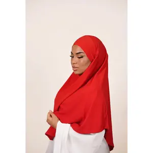 Crimson Rouge Luxury Crystal Hemp Khimar