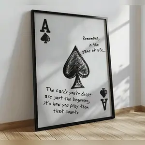 Ace Of Spades, Motivational Wall Art, Mental Health Art, Inspirational Gifts, Home Decor, Home Gift, Printable Wall Art Stylish Text Wall Print