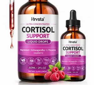 Cortisol supplement drops, a 17-in-1 cortisol lowering agent, containing KSM-66, Ashwagandha, theanine, Rhodiola rosea, magnesium, to balance hormones, lower cortisol levels in women, and provide a soothing and relaxing effect