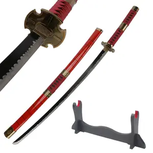 41 inches Real Roronoa Zoro Cosplay Sword Sandai Kitetsu Samurai Katana Swords with Wooden Holder Stand Display for Anime Fans Halloween Role Playing Props Cosplay Collection Christmas Gift Birthday
