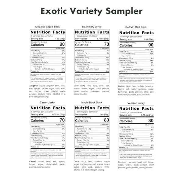 Buffalo Bob's Wild Game Meat Snacks (6 Pack) | Exotic Snack Sampler Box | Gift Baskets for Men | Beef Jerky Gifts | Dad Snack | Random Gifts for Men | Jerky Gift Set | Random Pack