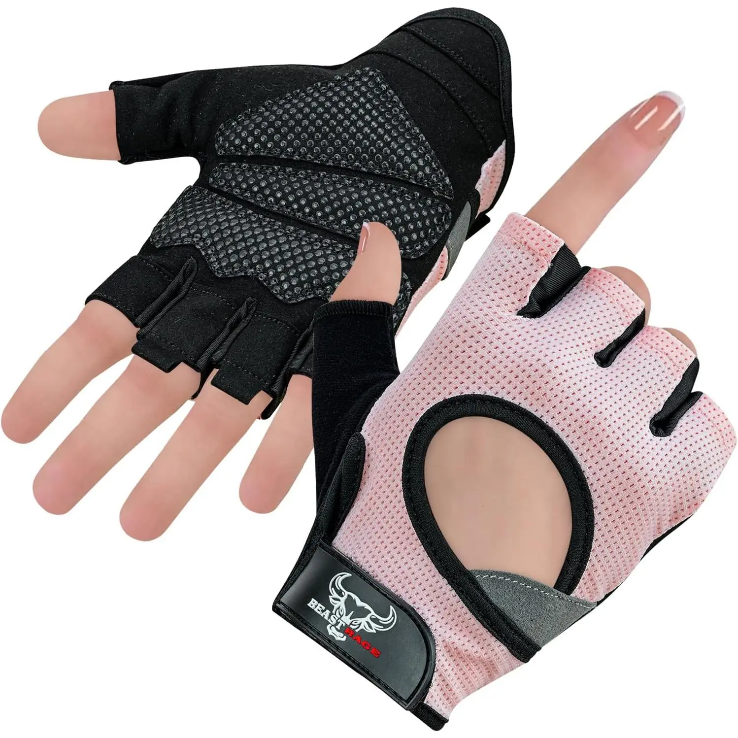 Workout Gloves for Men and Women, Fingerless Weight Lifting Gloves with Palm Protection Padding, Breathable and Lightweight Gym Gloves for Weightlifting, Cycling, Exercise,  Pull Up