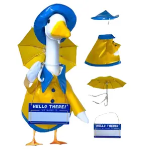 Raincoat Style Goose Costume Porch Goose Costume Garden Goose Dress Up Festival Set Pet Supplies