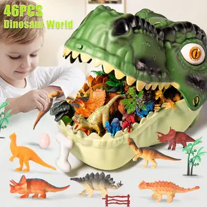 46pcs Dinosaur Toys Playset for Kids- 26Pack Realistic Jurassic Dinosaurs Figures with Eggs&Trees&Fence, Educational Play Figure Playset for, Create a Simulation Dinosaur World, Gift for Boys