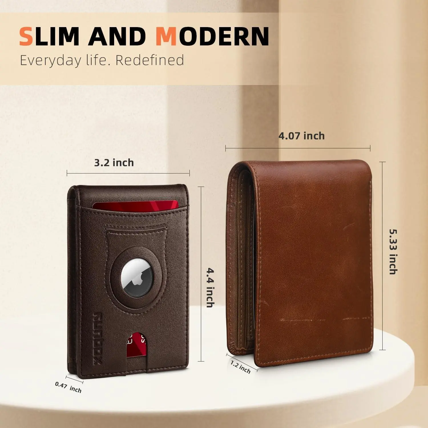 Men's Slim RFID Blocking Leather Wallet with AirTag Holder - Bifold Design Bill Compartment Card Holder Perfect Gift for Men Dad Husband Boyfriend Business Travel Daily Use Durable RFID Protection Men's Slim RFID Blocking Leather Wallet with AirTag Holder - Bifold Design Bill Compartment Card Holder Perfect Gift for Men Dad Husband Boyfriend Business Travel Daily Use Durable RFID Protection