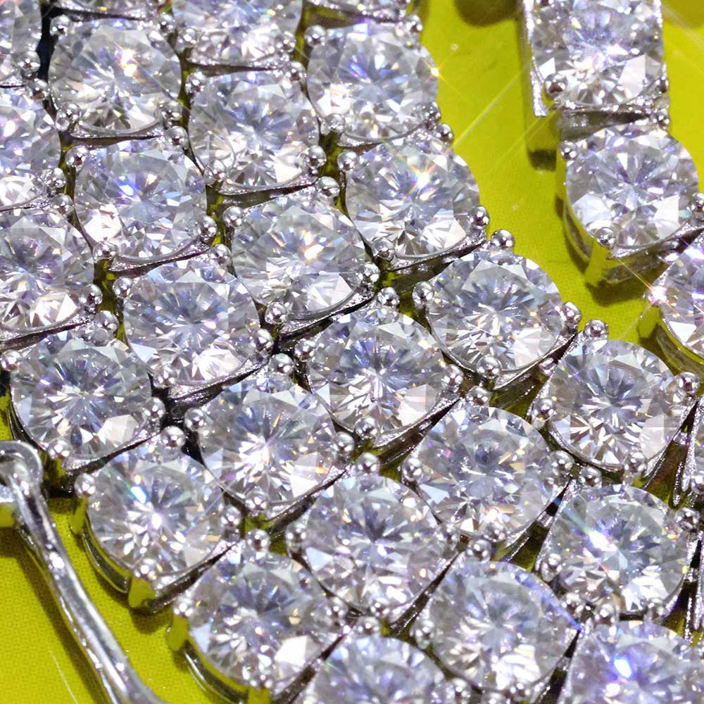 NUOYA Hip Hop Moissanite Tennis Necklace Ice Out VVS1 Diamond Chain Sparkling Jewelry Luxury Gifts for Men and Women