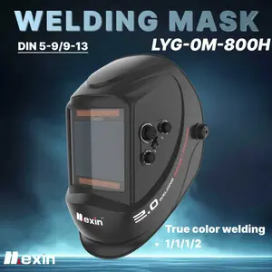 M-800H Solar dimming welding mask, with true color observation, width 4/5-9/9-13 shading range, dual battery system (solar/USB/battery power supply), with infrared protection, welding mask/dimming mask, welding accessories, welder mask