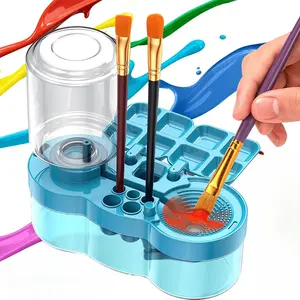 Premium Paint Brush Cleaner Rinse Cup, High-Quality Water Cycle Brush Rinser with Holder and Palette, Eco-Friendly Automatic Water Dispenser Painting Tool for Watercolor Acrylic, Elegant Art Supplies Gift for Beginners