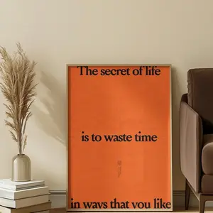Vintage Orange Inspirational Art Print: Retro Wall Decor X