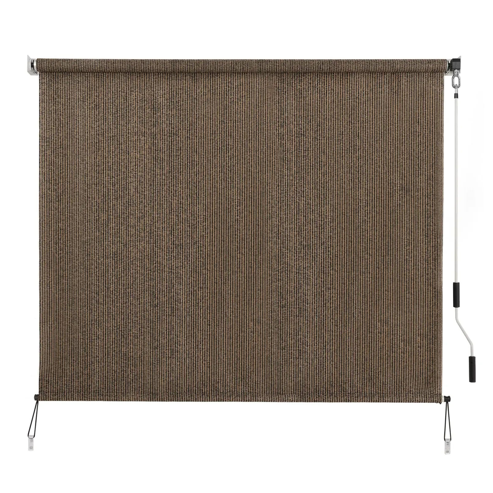 SEEYE Outdoor Sunshade Roller Shades, Cordless Roll Up Shade Blinds Privacy Screen with 90% UV Protection, Exterior Patio Shade Cloth for Porch Pergola Balcony Backyard Windows, Dark Grey