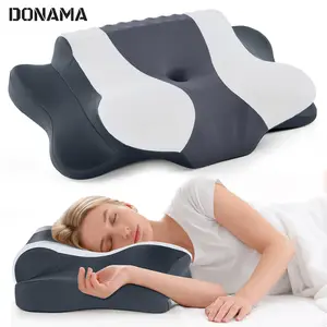 DONAMA Cervical Neck Pillow for Pain Relief, Memory Foam Support for Side & Back Sleepers