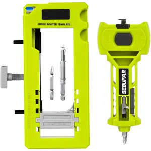 Door Hinge & Door Latch Installation Kit, Door Hinge Mortiser Template, Door Latch for Accurate Chiseling and Scoring, Door Lock Installation Kit, Easy to Set Up and Use