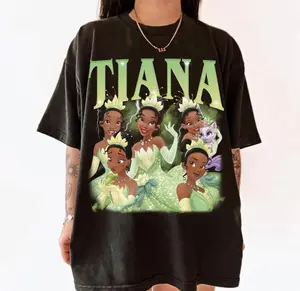 Tiana Potrait Shirt Funny Tee, Frog Princess Tees, Kiss Frogs Vintage Graphic T-shirt Family 2026 Trip Gifts Magic Kingdom trip