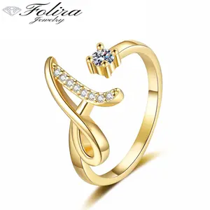 Women's 26 English letter ring female cubic zirconiainitialscommemorative jewelry opening design size is aperfectcommemorative gift