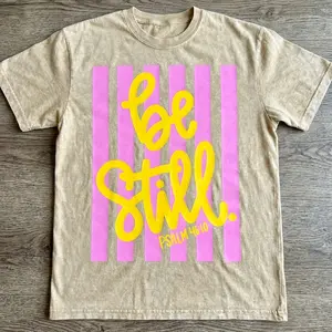 Be Still wash t-shirt, Faith shirt, Religious shirt, Spring shirt, Whimsy shirt, Girly shirt, Stripes shirt, Dainty shirt, Coquette shirt, Love Like Jesus shirt