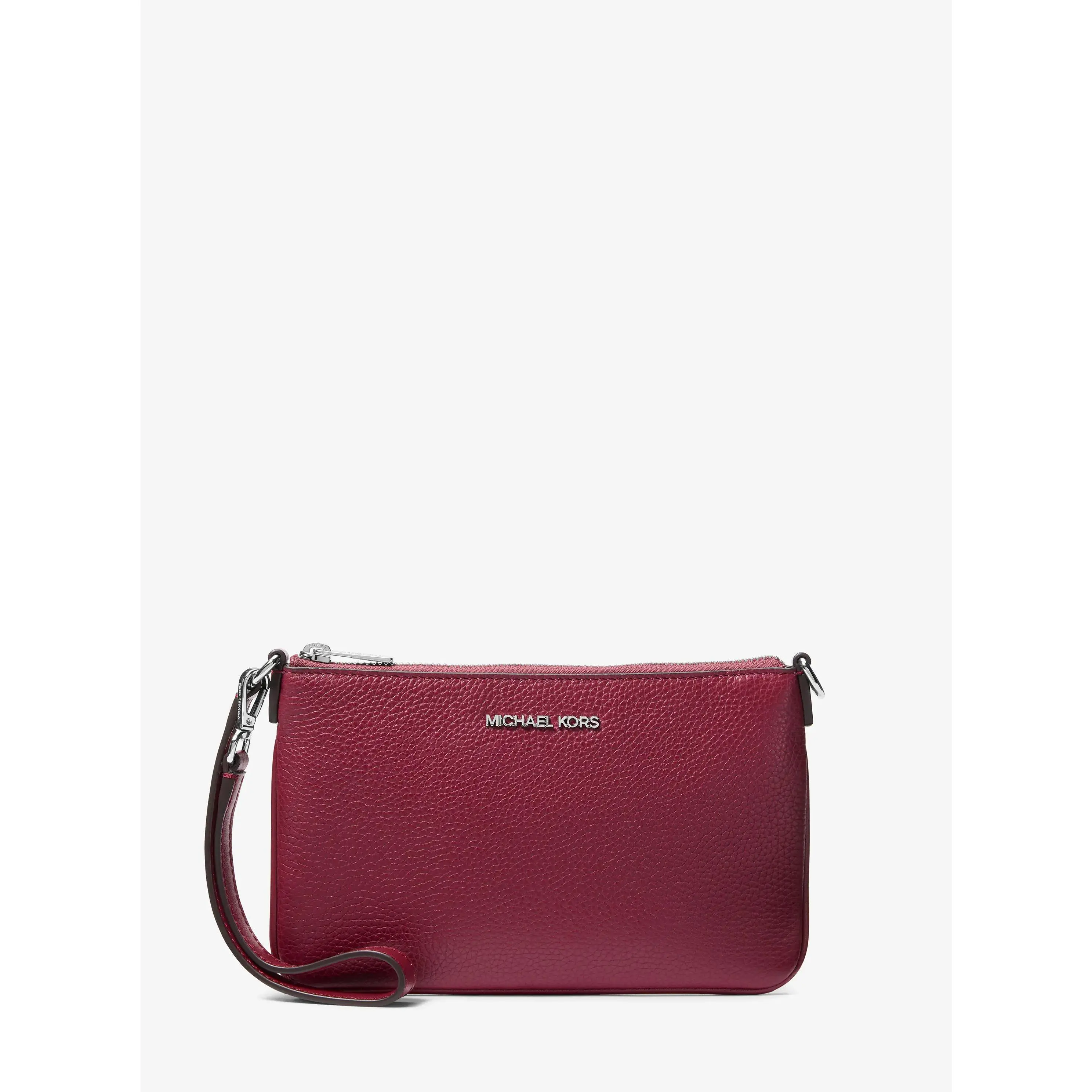 Jet Set Small Pebbled Leather Convertible Wristlet