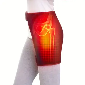 USB Heated Hip Brace Massager with Vibration, Thigh Support & Compression - Adjustable Intensity for Groin & Hip, Portable Design for Home or Travel, Travel Massager|Vibrant Visual Design|USB Powered Massager, Hip Belt Massager