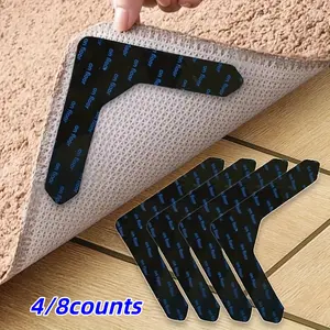 Non-Slip Rug Pads, Prevents Carpet Movement and Curling, Ideal for Living Room, Dining Room, Bathroom Rugs, 4/8pcs Set