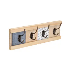 Adjustable Wooden Wall Mounted Coat Rack with Sliding Hooks – Rustic Entryway Organizer