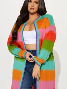 Poppy Striped Long Cardigan - Multi Color