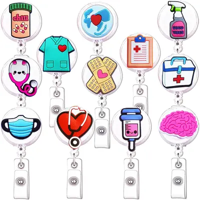 Funny Cat Badge Reel - Retractable ID Holder With Alligator Clip For Nurses, Office, Hospital - View #7