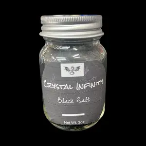 Black Salt in Glass Jar with Cork Lid - Simple Storage Solution, herbs variety