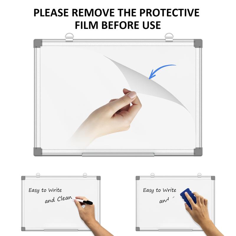 Magnetic Whiteboard/Dry Erase Board, 18 x 12 Inch, Includes 4 Magnets, 4 Markers, 1 Eraser, and 1 Detachable Pen Tray - Perfect for Office, School, and Home