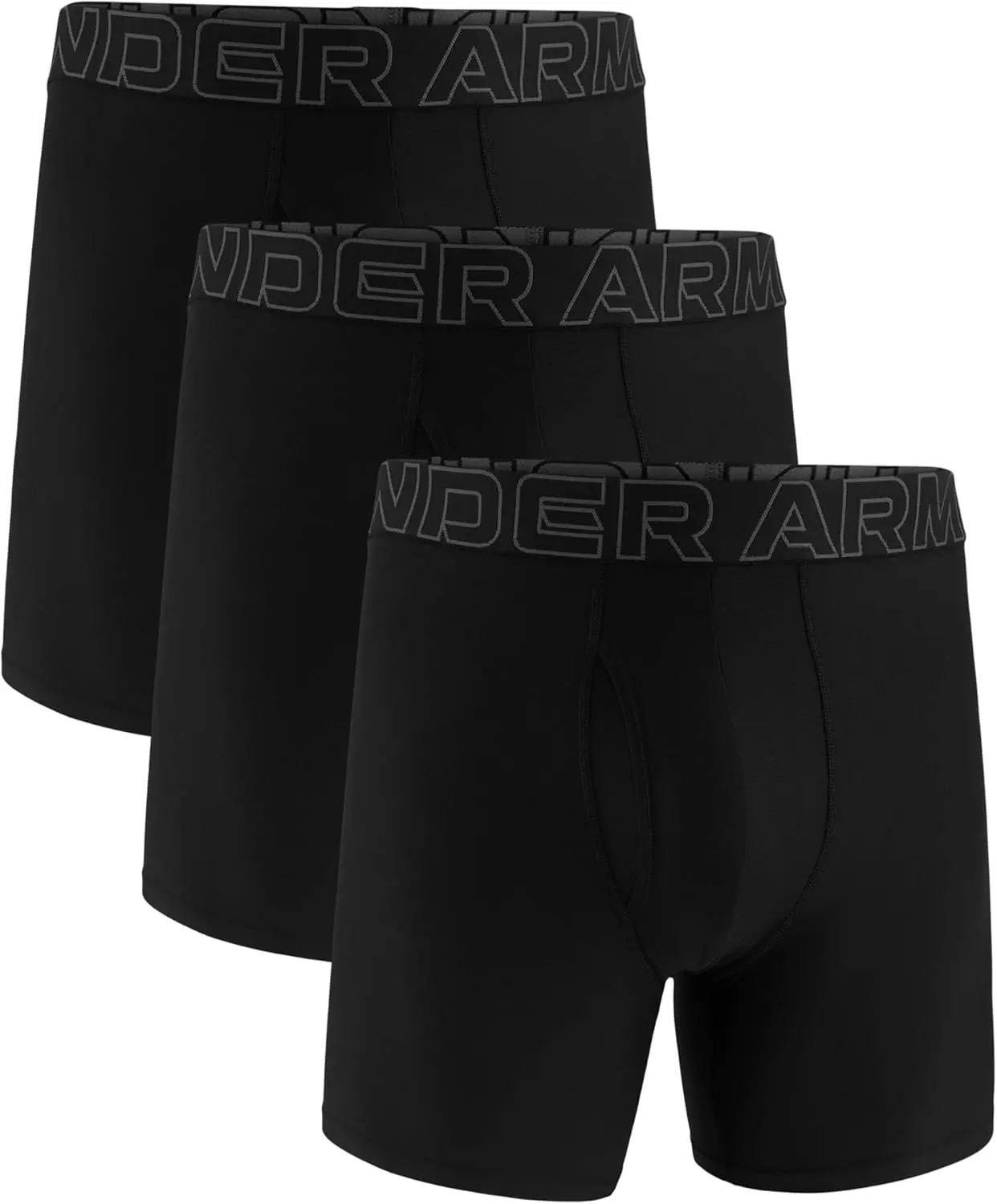 UNDER ARMOUR Menswear Men's Soft Fabric Performance Tech Boxerjock Briefs, 3-Pack, Breathable 4-Way Stretch, Sweat-Wicking, 6" Inseam, Sturdy Hem