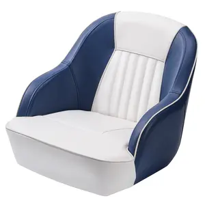 Bucket seat for floating boat captain - ergonomic marine grade vinyl material, high-density compression foam, UV resistant, foldable backrest, durable frame - simple installation