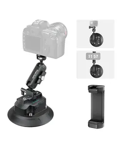 Maectech 5" Electric Suction Cup Mount with Magic Arm Car Camera Mount for GoPro Windshield Phone Holder for Insta 360 Action Camera Accessories