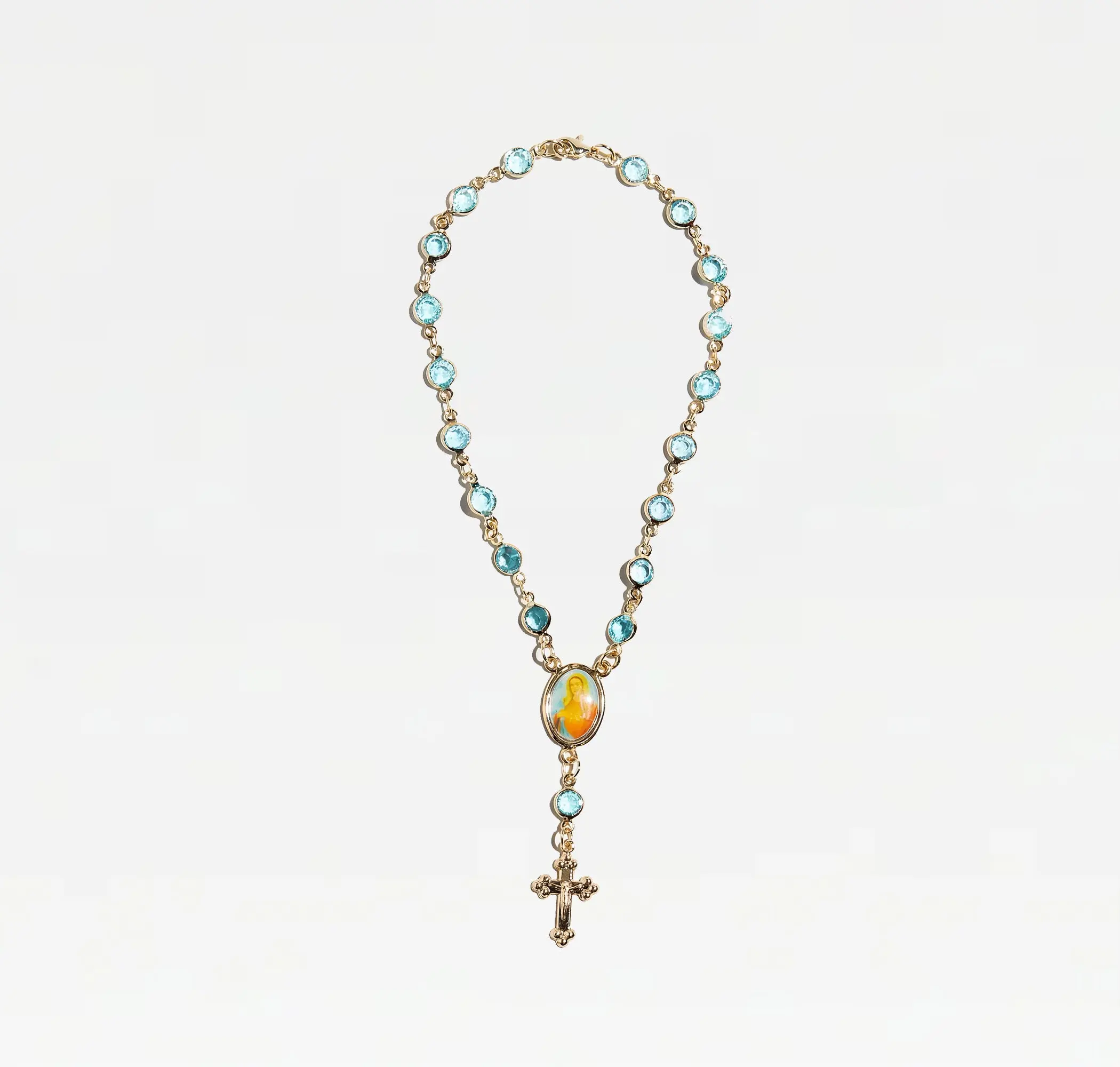The Aqua Marine Rosary Anklet