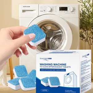 Washing Machine Cleaner Tablets – 12-Pack Deep Cleaning for Front Loader, Top Load & HE Washers – Helps Remove Odor-Causing Residues, Pet Hair & Hard Water Buildup