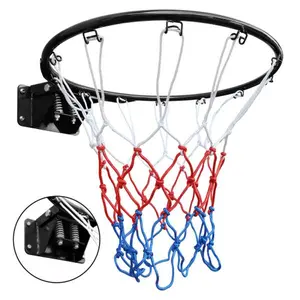 Basketball Double Spring Solid Rim, 18" Steel Basketball Rim for Indoor and Outdoor Black playground