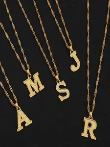 Summer Unisex Punk Style 26 Letter Shaped Pendant Necklace As Gifts, Trendy Initial Necklace, Street Trend Charm Necklace, Fashionable Vintage Jewelry for Women & Men As Gift without Box