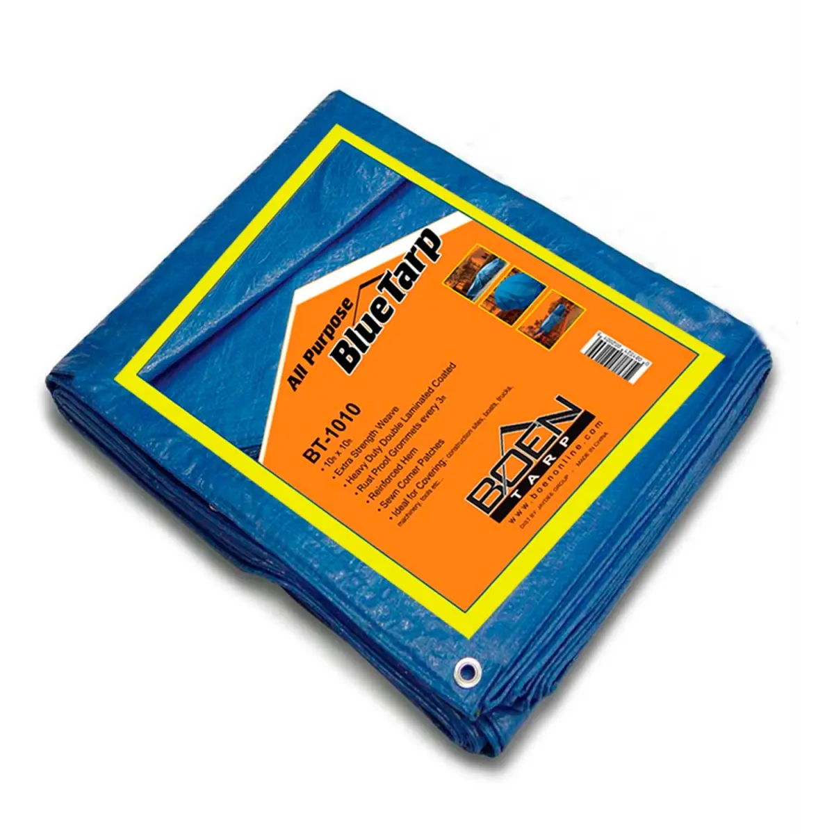 Jaydee Group USA B1501746 BT-1010 Boen All Purpose Tarp - 10 x 10 ft. - Blue - Pack of 4