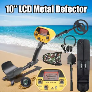 10" LCD Metal Detector with Waterproof Coil | Deep Sensitive Gold Hunter Treasure Finder | High Accuracy Prospecting Tool for Adults Beach Archaeology