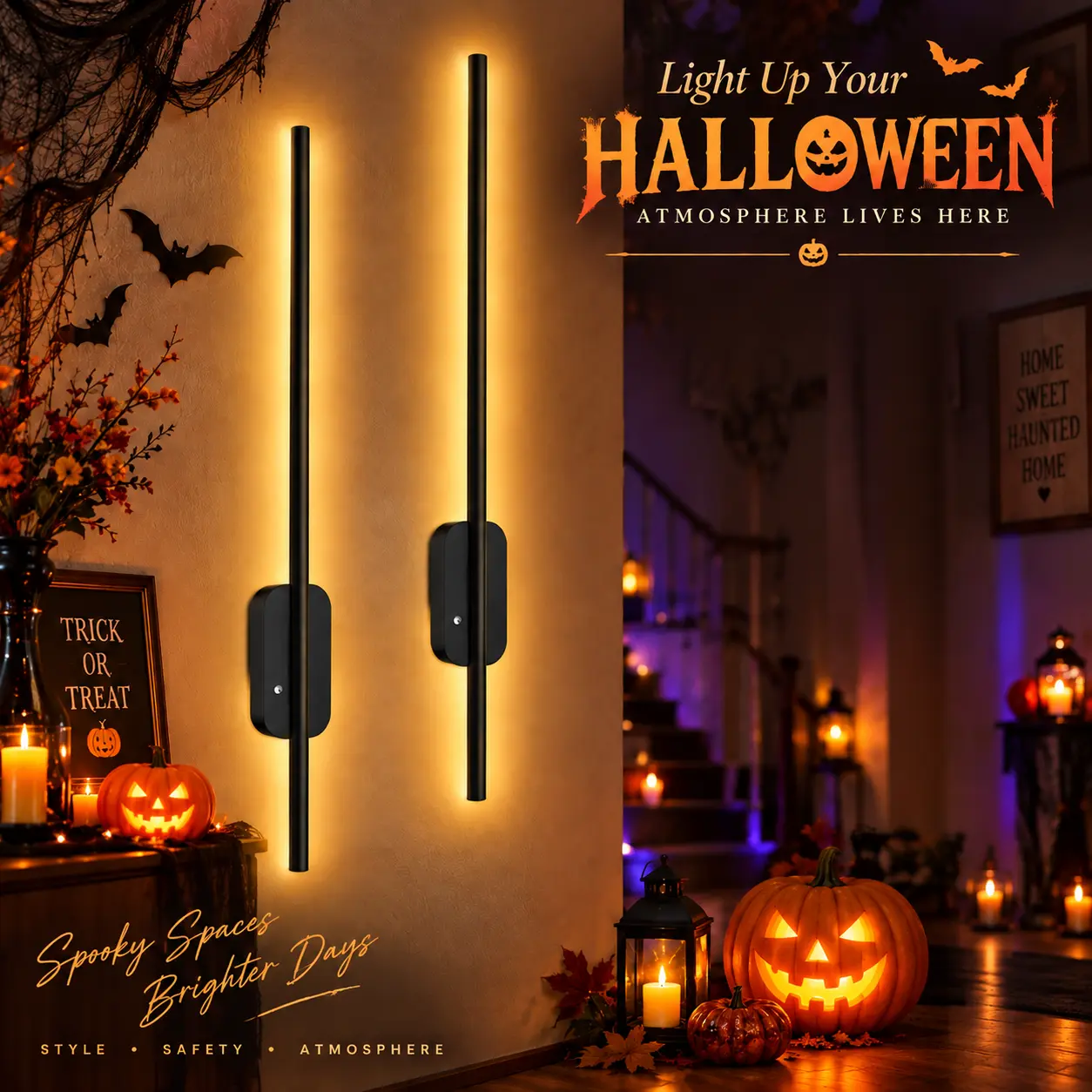 GALENTAL 2-Pack Rechargeable Wireless LED Wall Sconce, Dimmable Wall Lamp with Remote and Touch Control, 3 CCT 3000K/4500K/6500K Magnetic Battery Operated LED Lights for Bedroom, Home Decor, Black, BackToSchool