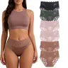 Women's Breathable Lace Panty Set - 12-Piece/6-Piece Mid-Waist Bikini Hipster Briefs, Everyday Fit Lingerie for Daily Wear