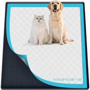 Pee Pad Tray Holder for Dogs,Non-Slip   Puppy Pad Holder,34 x 28 Inche Puppy Potty  Pads,No Spill Raised Lip High Edge,Portable, Leak-Proof Mat Trays for Indoor Floor Protection